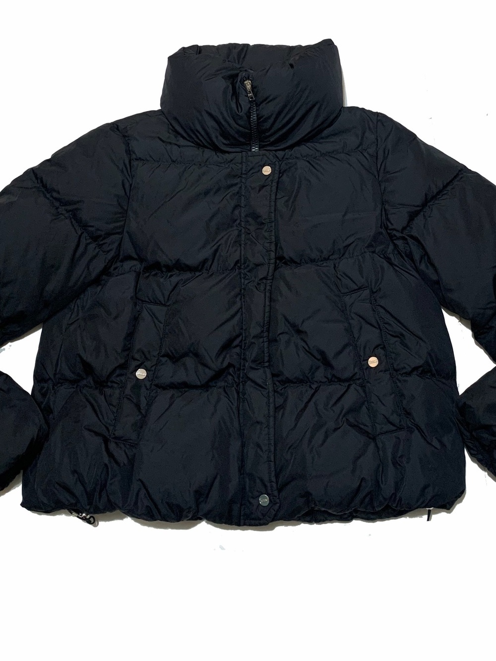 Herno Black Women's crop Puffer Jacket with High Collar